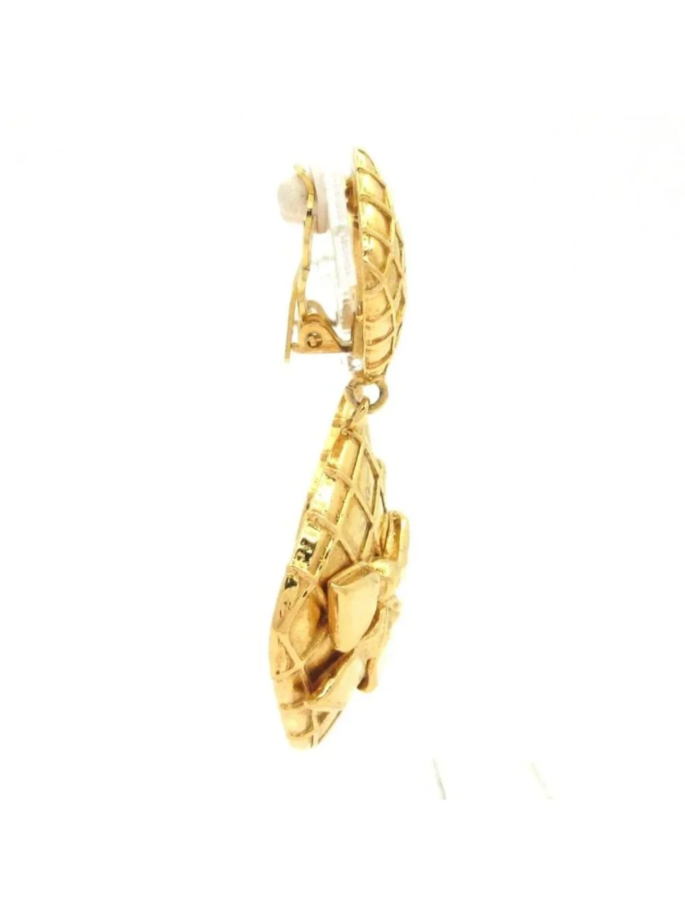 Chanel Earrings Gold Ribbon Diamond